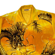 Load image into Gallery viewer, Early 00’s ALL THINGS Gothic Dragon All-Over Print Polyester Open Collar Shirt
