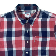 Load image into Gallery viewer, Levi&#39;s Red White Navy Blue Plaid Check Cotton Long Sleeve Shirt
