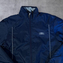 Load image into Gallery viewer, Early 00&#39;s Umbro Embroidered Logo Navy Blue Lightly Padded Jacket
