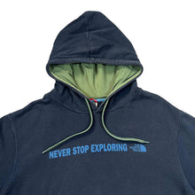 Load image into Gallery viewer, THE NORTH FACE TNF &quot;Never Stop Exploring&quot; Logo Spellout Graphic Pullover Hoodie
