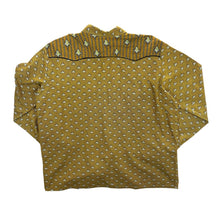 Load image into Gallery viewer, Vintage Mistral Cowboy Western Patterned Yellow Popper Button Long Sleeve Shirt
