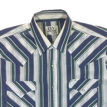 Load image into Gallery viewer, Vintage 90's Ely Cattleman Cowboy Western Multi Striped Popper Short Sleeve Shirt
