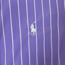 Load image into Gallery viewer, Early 00's RALPH LAUREN "Super Slim Fit" Mini Logo Purple Striped Long Sleeve Cotton Shirt
