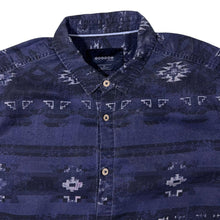 Load image into Gallery viewer, Bonobo Jeans Crazy Aztec Patterned Navy Blue Cotton Long Sleeve Shirt
