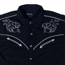 Load image into Gallery viewer, Atlas For Men Cowboy Western Black White Cotton Long Sleeve Shirt
