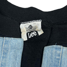 Load image into Gallery viewer, Vintage LEE Custom DIY Reworked Denim Panel Aztec Navajo Patterned Bomber Sweatshirt Jacket
