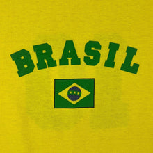 Load image into Gallery viewer, Innocenti &quot;Brasil&quot; Brazil Football Graphic Yellow Green Ringer Cotton T-Shirt

