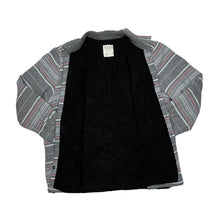 Load image into Gallery viewer, VSTR Blanked Striped Sherpa Teddy Fleece Lined Flannel Over Shirt
