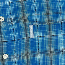 Load image into Gallery viewer, COLUMBIA Blue Mix Plaid Check Utility Short Sleeve Cotton Shirt

