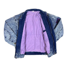 Load image into Gallery viewer, Vintage 90&#39;s Acid Wash Blue Denim Lightly Padded Zip Jacket
