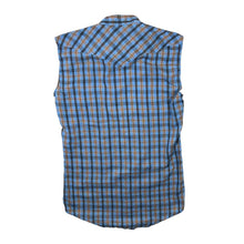 Load image into Gallery viewer, Vintage Dickson Jenkins &quot;No-Iron&quot; Cowboy Western Neck Laced Check Popper Sleeveless Shirt

