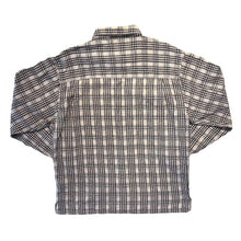 Load image into Gallery viewer, Vintage H Landers Shirts Grey Black White Plaid Check Long Sleeve Flannel Cotton Shirt
