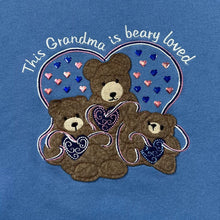 Load image into Gallery viewer, Vintage THIS GRANDMA IS BEARY LOVED Novelty Embroidered Cottage Core Sweatshirt
