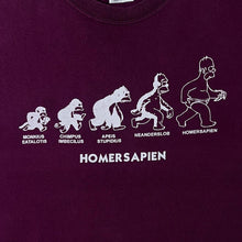 Load image into Gallery viewer, The Simpsons "Homersapien" Novelty Cartoon TV Show Graphic Burgundy T-Shirt
