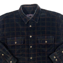 Load image into Gallery viewer, Vintage ROUNDTREE &amp; YORKE Plaid Check Heavy Corduroy Cord Long Sleeve Shirt
