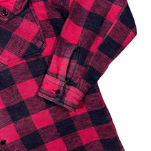 Load image into Gallery viewer, Vintage Mil-Tec Red Black Plaid Check Long Sleeve Heavy Flannel Cotton Shirt
