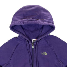 Load image into Gallery viewer, THE NORTH FACE TNF Embroidered Logo Spellout Purple Zip Hoodie
