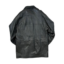 Load image into Gallery viewer, Vintage 90&#39;s Genuine Real Black Leather Mid Length Jacket
