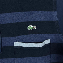 Load image into Gallery viewer, Lacoste Mini Logo Navy Blue Striped Long Sleeve Polo Shirt
