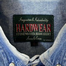 Load image into Gallery viewer, Vintage HARDWEAR Stonewashed Jeans Shirt Blue Denim Long Sleeve Button-Up Shirt
