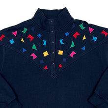 Load image into Gallery viewer, Vintage 90’s CHINAWEAR Abstract Geometric Embroidered Shape Pullover Button Sweatshirt
