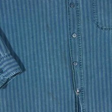 Load image into Gallery viewer, Vintage ST MICHAEL Marks &amp; Spencer Blue Striped Long Sleeve Cotton Shirt
