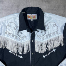 Load image into Gallery viewer, Vintage Autentica Vaquera Tejas Western Cowboy Shirt Fringe Satin Yoke XL 42
