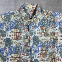 Load image into Gallery viewer, Vintage 90's Accanto Seidensticker Crazy Abstract Festival Patterned Short Sleeve Shirt
