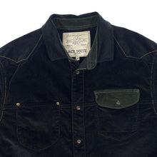 Load image into Gallery viewer, JACK SOUTH LONDON Black Green Corduroy Cord Long Sleeve Shirt

