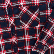 Load image into Gallery viewer, Vintage KROK Red Dark Navy White Plaid Check Long Sleeve Cotton Flannel Shirt
