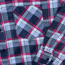 Load image into Gallery viewer, Vintage Tomss Red Grey White Plaid Check Long Sleeve Cotton Flannel Shirt
