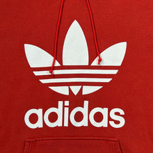 Load image into Gallery viewer, ADIDAS Classic Big Trefoil Logo Spellout Graphic Red Pullover Hoodie
