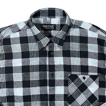 Load image into Gallery viewer, Vintage Mayne Black White Plaid Check Long Sleeve Cotton Flannel Shirt
