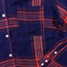Load image into Gallery viewer, Mossimo Supply Co. "Boyfriend Fit" Navy Red Check Rayon Long Sleeve Shirt
