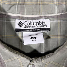 Load image into Gallery viewer, Columbia Sportswear Beige Grey Check Utility Hiking Short Sleeve Cotton Shirt
