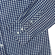 Load image into Gallery viewer, Vintage Yigga Cowboy Western Style Blue White Plaid Check Long Sleeve Cotton Shirt
