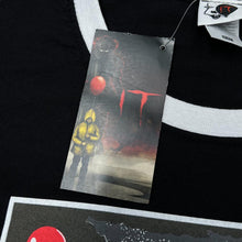 Load image into Gallery viewer, IT &quot;You&#39;ll Float Too&quot; Horror Movie Spellout Graphic Ringer T-Shirt
