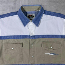 Load image into Gallery viewer, Vintage Cumberland Outfitters Western Colour Block Cotton Popper Short Sleeve Shirt
