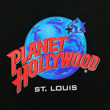 Load image into Gallery viewer, Vintage 90’s Planet Hollywood “St. Louis” Souvenir Spellout Graphic Black T-Shirt
