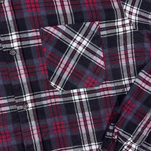 Load image into Gallery viewer, Vintage Worker Red Black Grey White Plaid Check Long Sleeve Cotton Flannel Shirt
