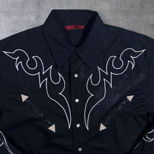 Load image into Gallery viewer, Last Rebels Cowboy Western Rockabilly Embroidered Popper Long Sleeve Shirt
