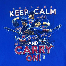 Load image into Gallery viewer, MLB CHICAGO CUBS &quot;Keep Calm And Carry On&quot; Baseball Graphic Blue T-Shirt
