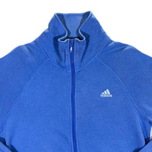 Load image into Gallery viewer, ADIDAS Three Stripe Embroidered Mini Logo Blue Zip Sweatshirt
