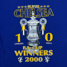 Load image into Gallery viewer, Vintage Jerzees CHELSEA FC &quot;F.A. Cup Winners 2000&quot; Football Souvenir Spellout Graphic T-Shirt

