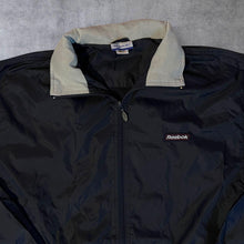 Load image into Gallery viewer, Early 00&#39;s Reebok Mini Patch Logo Navy Blue Windbreaker Track Jacket
