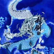 Load image into Gallery viewer, Early 00&#39;s Gothic Y2K Dragon Graphic Blue Short Sleeve Polyester Shirt
