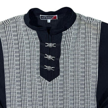 Load image into Gallery viewer, Vintage Doramati Black White Grey Check Buckle Tie Long Sleeve Shirt Top
