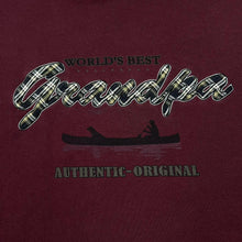 Load image into Gallery viewer, Croft &amp; Barrow WORLD’S BEST GRANDPA Tartan Check Embroidered Novelty Crewneck Sweatshirt
