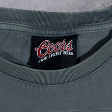 Load image into Gallery viewer, Early 00&#39;s Coors Beer Logo Grey Colour Block Short Sleeve Distressed T-Shirt
