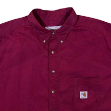 Load image into Gallery viewer, Vintage Carhartt FR Classic Burgundy Short Sleeve Cotton Button-Up Shirt
